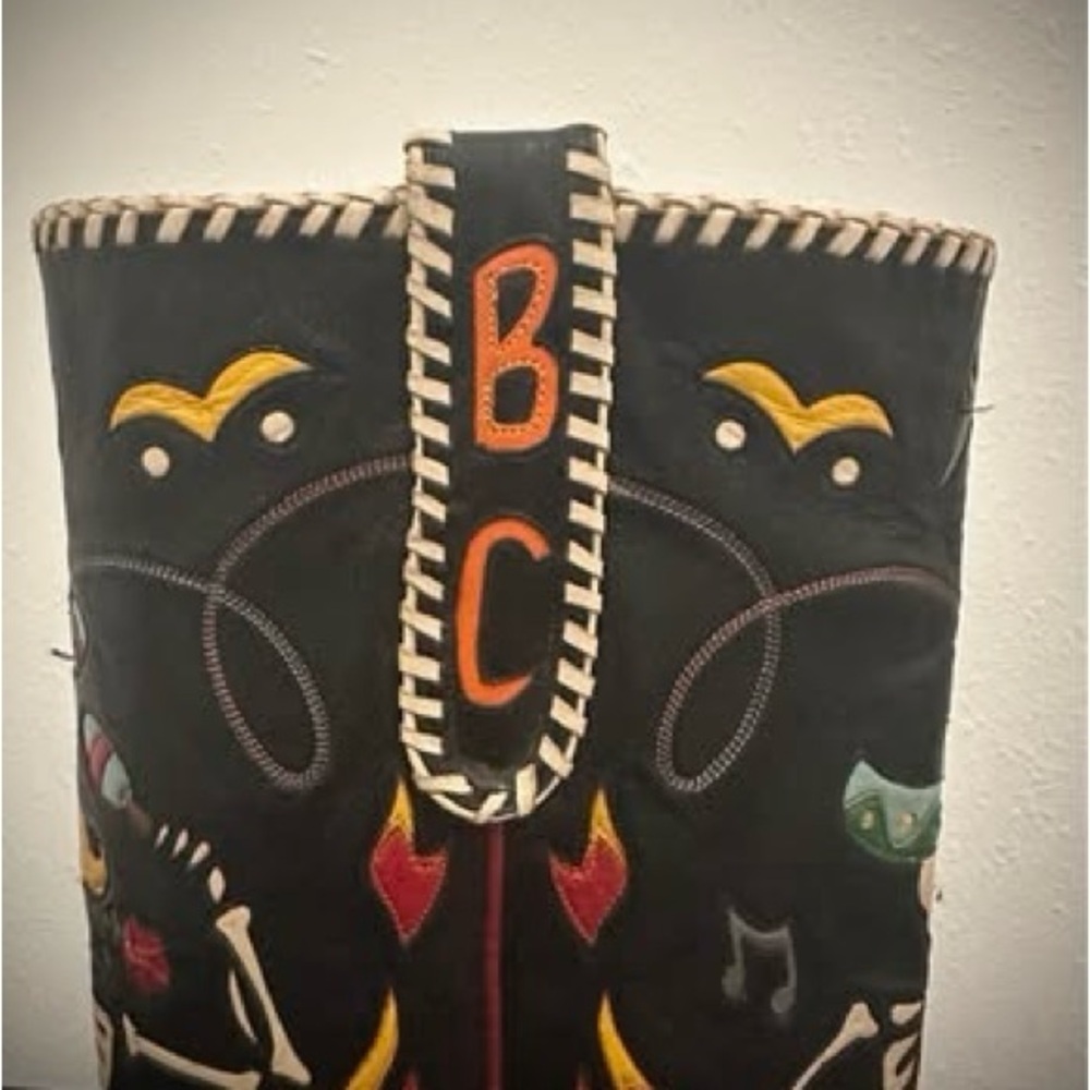 Vintage Rocketbusters Cowboy Boots with Colorful Skeleton Design - Picture 10 of 11